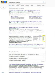 what is keyword competition : page 1 of google