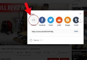 youtube embed button
